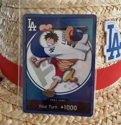 2026 Los Angeles Dodgers One Piece Promo - Sealed Card and Hat Monkey Luffy Don - Image 2