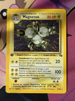 Pokemon Card - 1st Edition Magneton 11/62 - Fossil Set - Image 1