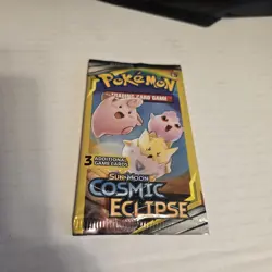NEW Pokemon 3 Card Booster Pack Sun & Moon Cosmic Eclipse Togepi Art 2019 Sealed 820650805899 - Image 1