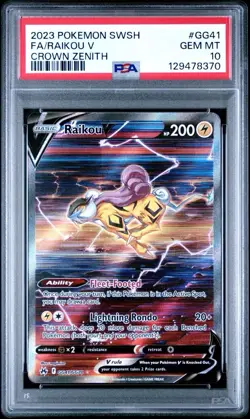 2023 Pokemon Crown Zenith #GG41 Full Art Raikou V PSA 10 Card GEM MINT Free Ship - Image 1