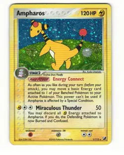 Ampharos 1/115 2005 Unseen Forces Pokemon Card DMG - Image 1