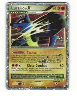 Lucario LV.X 122/123 2007 Mysterious Treasures Pokemon Card DMG - Image 1