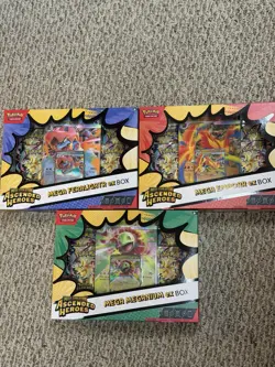 Pokemon TCG: Mega Evolutions Ascended Heroes Mega Ex Box Set Of All 3 Sealed. - Image 1