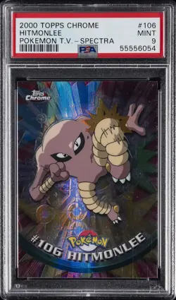 2000 TOPPS CHROME POKEMON T.V. SPECTRA #106 HITMONLEE PSA 9 - Image 1