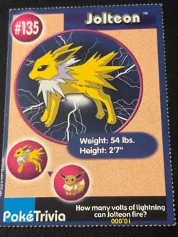 Pokemon 1999 Burger King Promo #135 Jolteon - Image 1