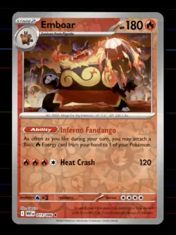 Emboar 013/086 Rare White Flare Pokemon Reverse Holo Near Mint - Image 1