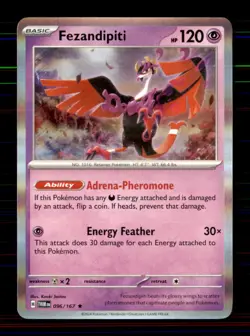 Fezandipiti 096/167 Rare Twilight Masquerade Pokemon Holo Near Mint - Image 1