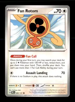 Fan Rotom 085/131 Common Prismatic Evolutions Pokemon Near Mint - Image 1