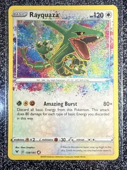 Pokemon TCG Rayquaza Amazing Rare Holo 138/185 🔥 Vivid Voltage 🔥 English 2020 - Image 2