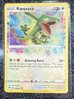 Pokemon TCG Rayquaza Amazing Rare Holo 138/185 🔥 Vivid Voltage 🔥 English 2020 - Image 3