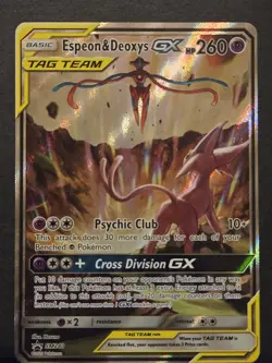 Espeon & Deoxys GX SM240 Pokemon Black Star Promo 2020 English Holo LP - Image 1