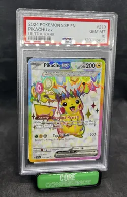 2024 Pokemon Pikachu EX Ultra Rare Gem MT #219 Card PSA 10 - Image 2