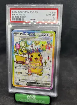 2024 Pokemon Pikachu EX Ultra Rare Gem MT #219 Card PSA 10 - Image 3