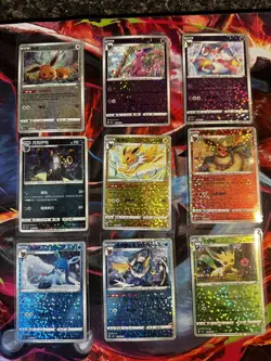 Pokemon Chinese Gem Pack 2 Eeveelution Lot x9 Stars Pattern Holo - Image 1
