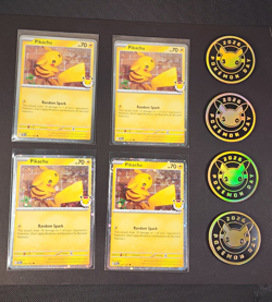 Pikachu 4x Pokemon Day Promo Holo 051/162 English Pokemon TCG Nintendo W/ Coin - Image 1