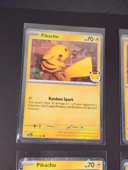 Pikachu 4x Pokemon Day Promo Holo 051/162 English Pokemon TCG Nintendo W/ Coin - Image 3