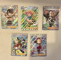 Pokemon TCG Full Art Holo Trainer Supporter Lot (5) Zinnia Milo Ryme Copycat - Image 1