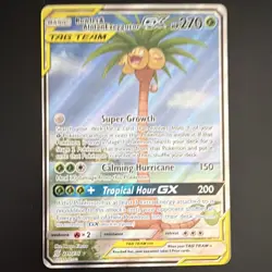 The Pokemon Company Rowlet & Alolan Exeggutor GX TAG TEAM 215/236 Full Art Holo - Image 1