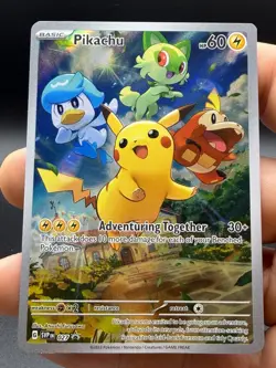 NM Pokemon Pikachu TCG SVP027 Paldea Evolved Black Star Promo - Image 1