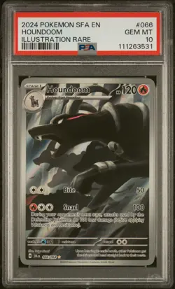 2024 POKEMON SFA EN-SHROUDED FABLE ILLUSTRATION RARE #066 HOUNDOOM PSA 10 - Image 1