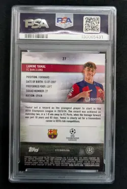 Lamine Yamal 2023-24 Stadium Club Chrome UEFA PSA 10 Spain - Image 2