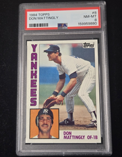 Topps 1984 Don Mattingly Rookie #8 PSA 8 NM-MT New York Yankees Card - Image 1