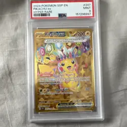 Pokemon Pikachu ex 247/191 Sv08 Surging Sparks Hyper Rare Holo EN 2024 PSA 9 - Image 1