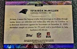 2025 Topps Cosmic TETAIROA McMILLAN "Stars In The Night" Green Space Dust #75/75 - Image 2