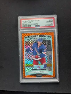 2019-20 OPC Platinum Adam Fox Marquee Rookies Orange Checkers /25 PSA 10 RARE - Image 1