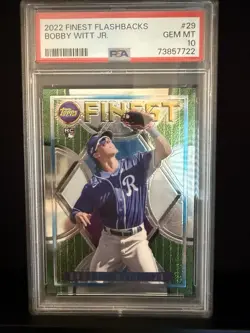 2022 Topps Finest Flashbacks Bobby Witt Jr. Rookie Card (RC) #29 - PSA 10!!! - Image 1