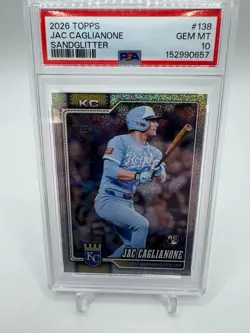 2026 Topps Series 1 - Jac Caglianone Sand Glitter RC Kansas City Royals PSA 10 - Image 1