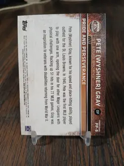 2015 Topps Update Pride & Perseverance PP-9 Pete (Wyshner) Gray One Armed Player - Image 5
