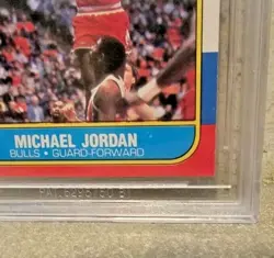 86 Fleer Basketball 57 Michael Jordan Rookie Card RC Graded Bulls BGS Beckett 9 - Image 4