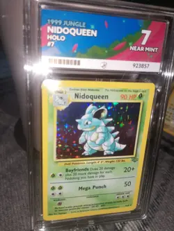 Nidoqueen 1999 Holo #7 Jungle Pokemon Card Ace Grade 7 Wotc Near Mint Vintage - Image 1