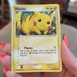 Pikachu 74/112 LP Reverse Energy Holo EX Fire Red Leaf Green Pokemon Card! - Image 1