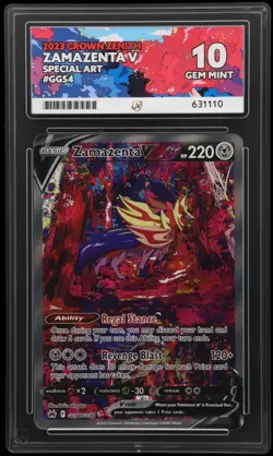 Pokemon TCG Card Zamazenta V GG54/GG70 Crown Zenith Galarian Gallery - ACE 10 - Image 1