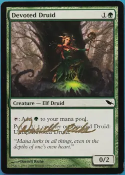 Devoted Druid Shadowmoor PLD Green Common SIGNED MTG CARD (ID# 521313) ABUGames - Image 1