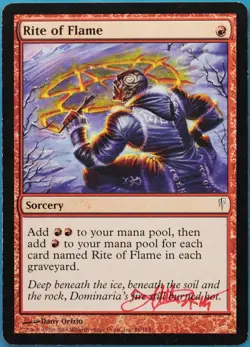 Rite of Flame Coldsnap PLD Red Common SIGNED MAGIC CARD (ID# 521310) ABUGames - Image 1