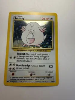 Pokemon TCG Base Set Chansey Card 3/102 Holo - Image 1