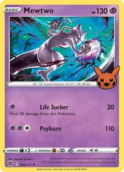 Pokemon Card: NM Mewtwo Trick or Trade 2022 Holo - Image 1