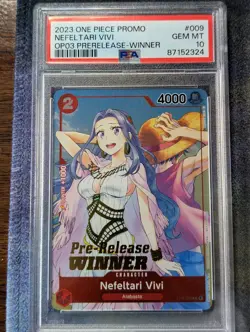 One Piece Nefeltari Vivi Prerelease Winner Graded Card PSA 10 GEM MINT - Image 1