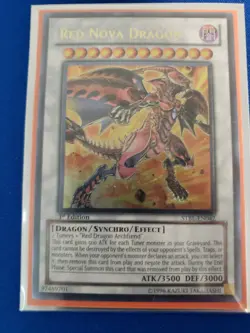 Yugioh Red Nova Dragon 1st Edition Ultimate Rare STBL-EN042 LP - Image 1