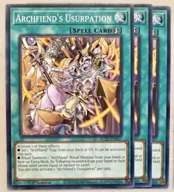 Yugioh! 3x Archfiend's Usurpation BLZD-EN067 Common 1st Ed NM - Image 1