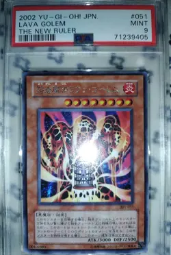 2002 Vintage Yu-Gi-Oh! Lava Golem The New Ruler Japanese 301-051 PSA 9 Mint - Image 1