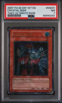 2007 YUGIOH 1ST ED TAEV-EN031 CRYSTAL SEER ULTIMATE RARE PSA 7 NM #88890292 - Image 1