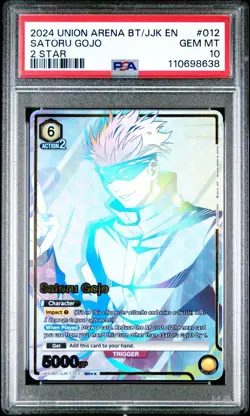 2024 UNION ARENA UE03BT/JJK JUJUTSU KAISEN 2 STAR #012 SATORU GOJO PSA 10 - Image 1