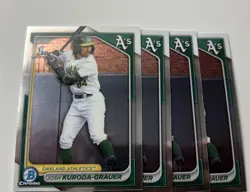 2024 1st Bowman Chrome Josh Kuroda-Grauer 4 Card Rookie Lot #BDC-54 Athletic's - Image 1