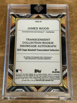 2025 Topps Transcendent James Wood Rookie Showcase Auto /25 On Card - Image 2