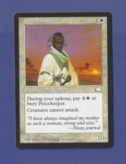 1997 Magic the Gathering - Peacekeeper - Weatherlight MTG - Image 1