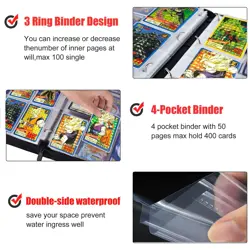 Anime Trading Card Binder for Dragon Ball Cards,4 Pocket with 50 Sleeves up t... - Image 5